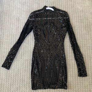 Long sleeve sequin dress